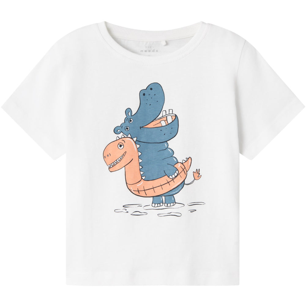 Køb Name It Bright White Hippo Vagno Løs T-Shirt