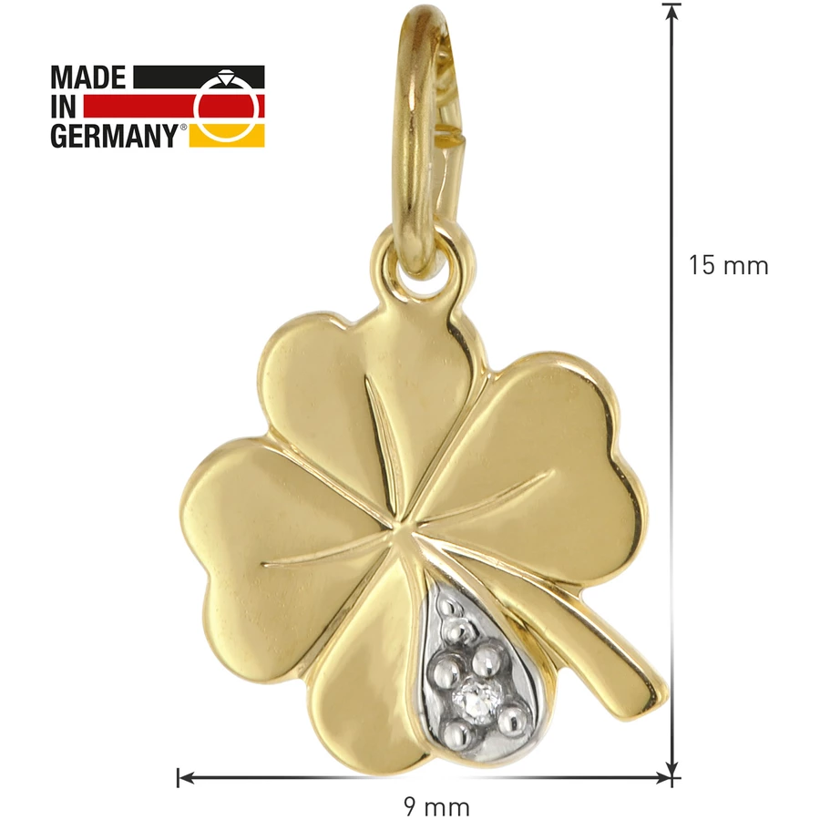 trendor Halskette für Mädchen mit Kleeblatt-Anhänger Gold auf Silber gold