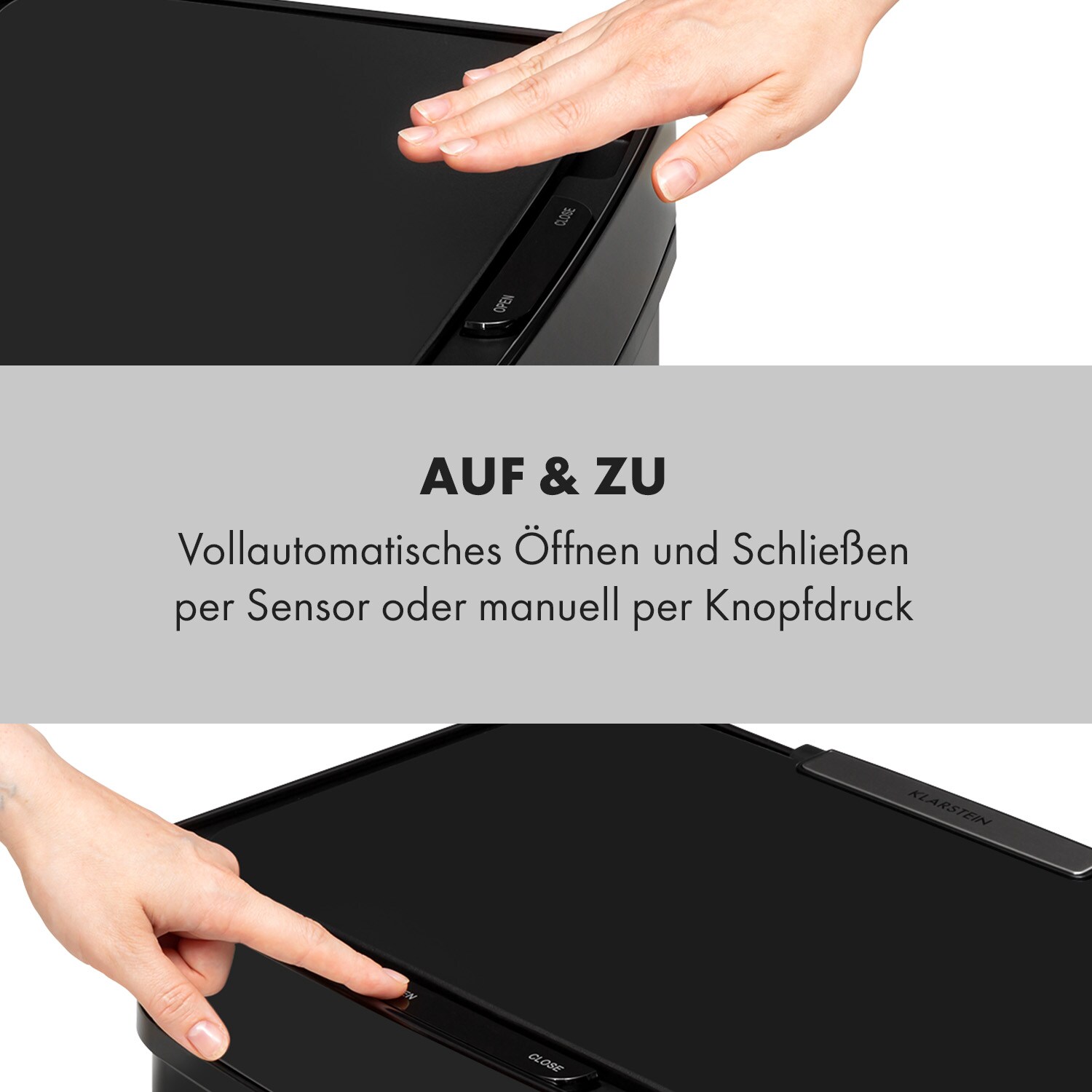 Royal Trash Matte Black Sensor-Mülleimer 72 Liter Edelstahl