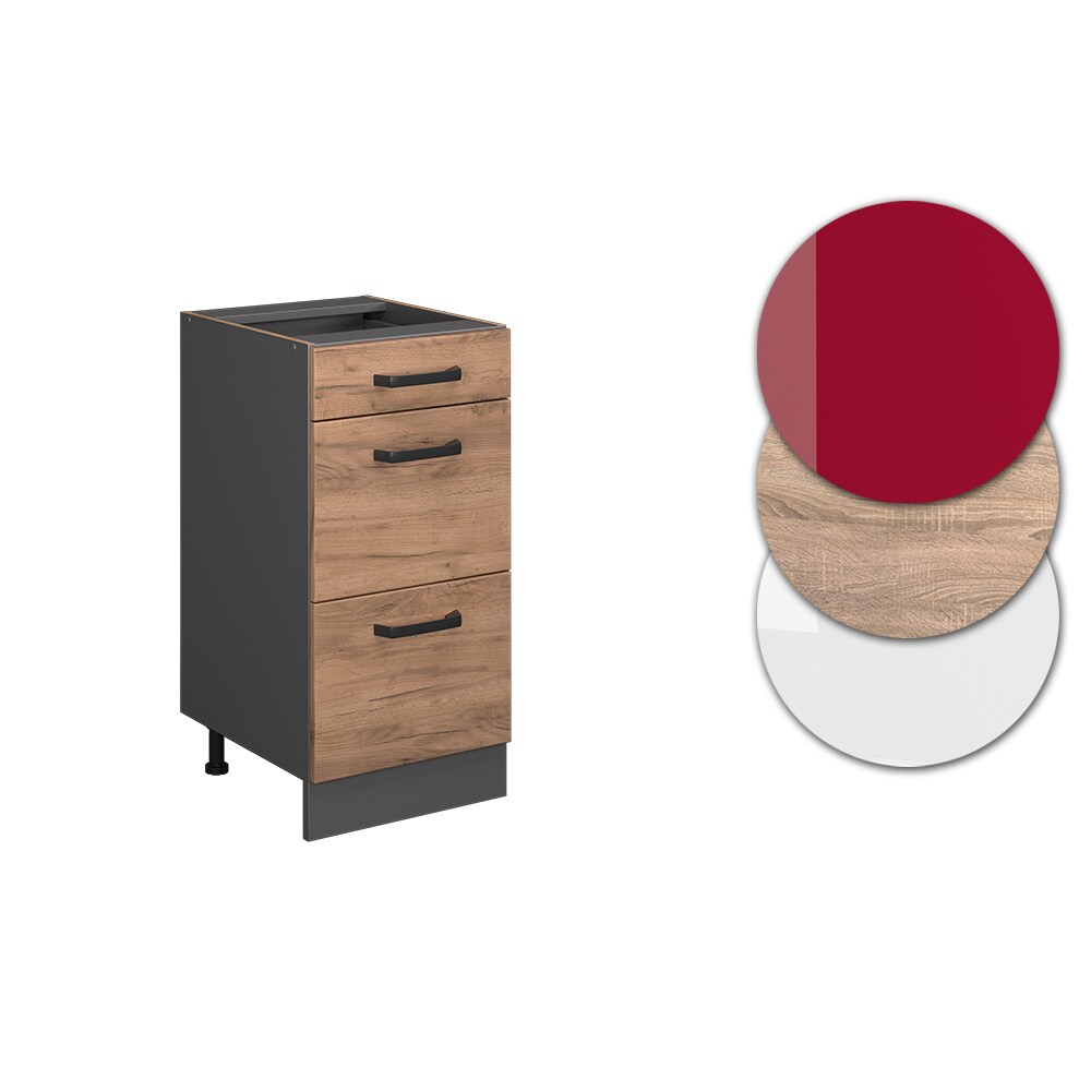 Vicco Schubladenunterschrank Küchenschrank Küchenzeile R-Line 40 cm Anthrazit Eiche Schublade