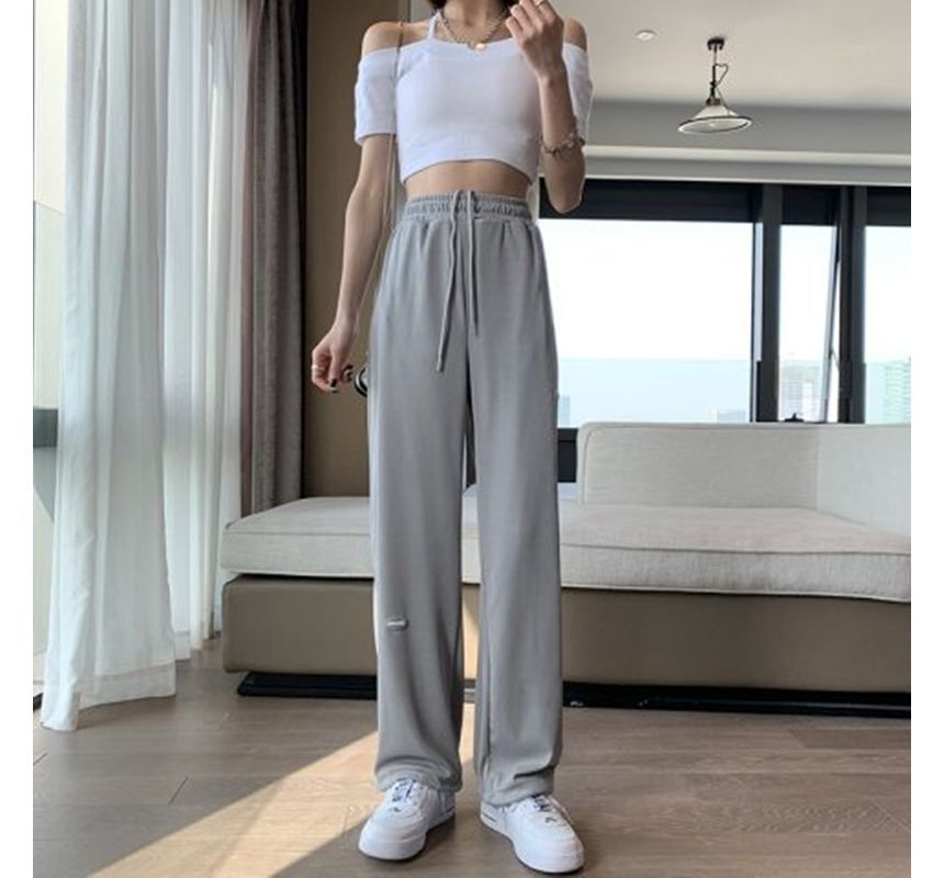 Maisee - Joggingbroek met trekkoord en letters