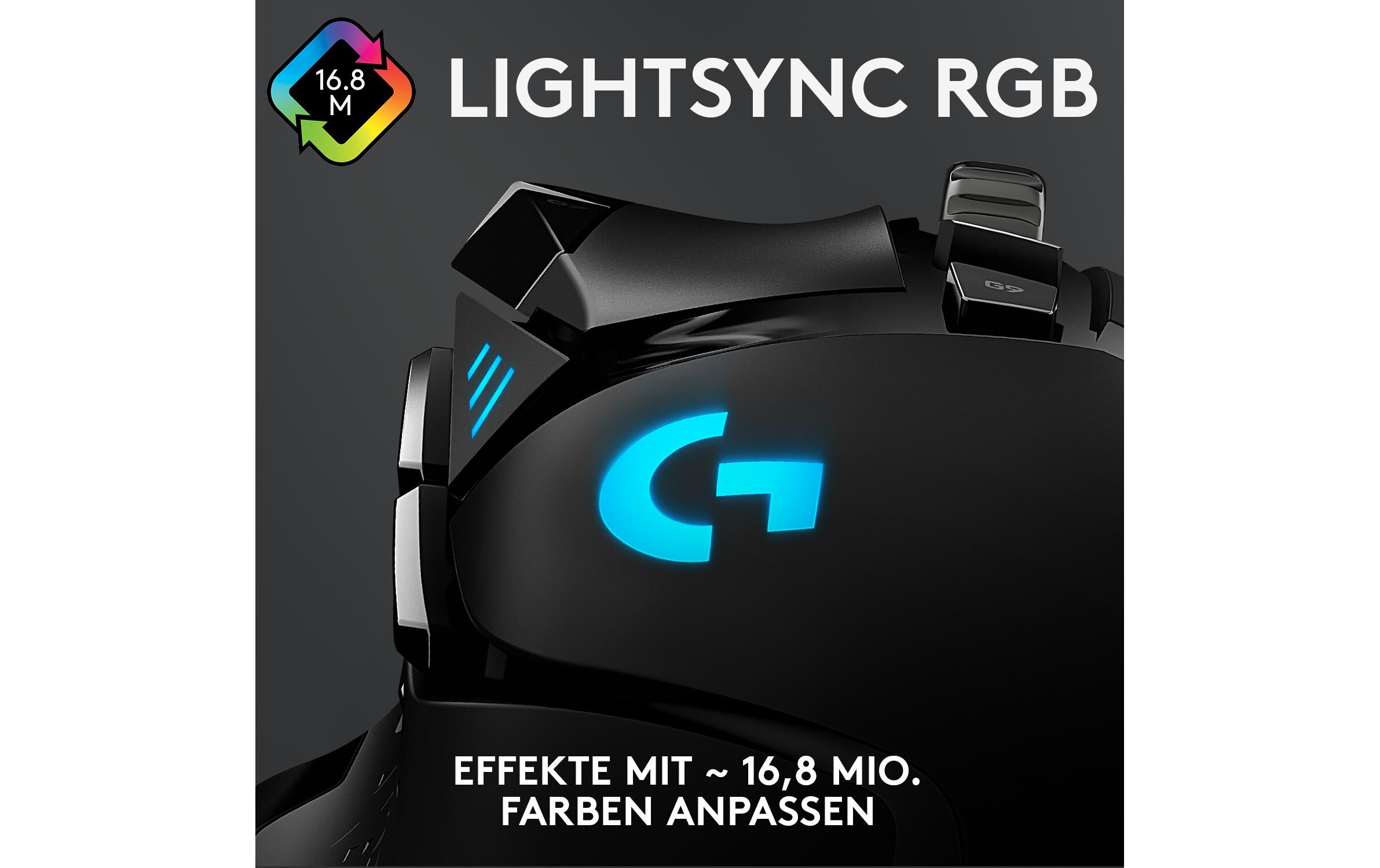Gaming-Maus G502 HEROHochpräzise Gaming-Maus mit justierbarem Handling und RGB-Beleuchtung