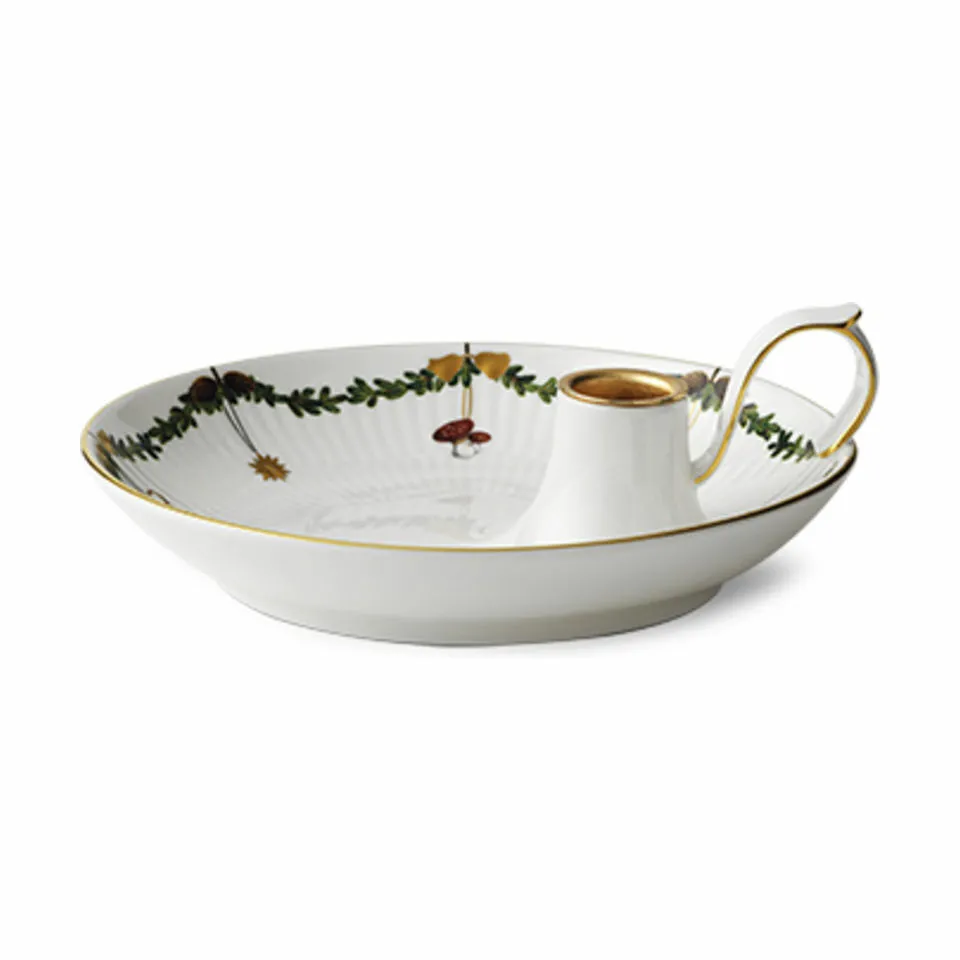 Royal Copenhagen Stjerne Riflet Jul Lysestage