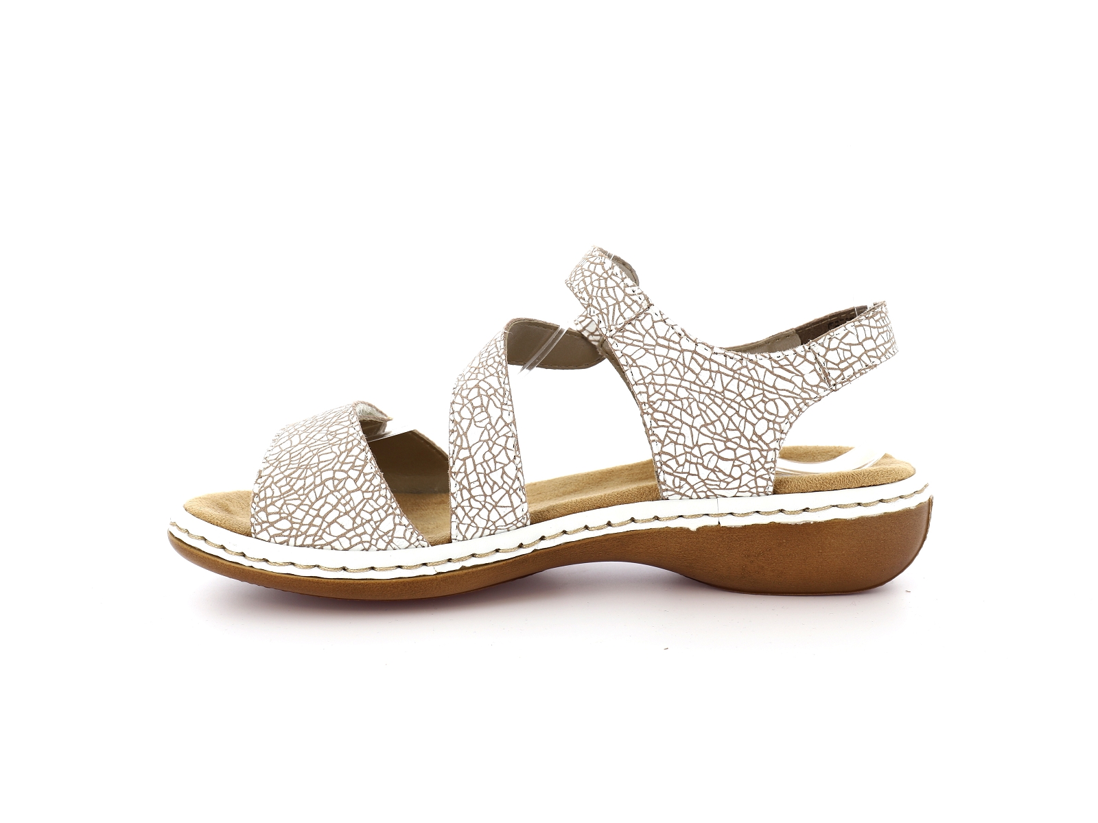 Rieker-659C7 Cuir Multi Blanc