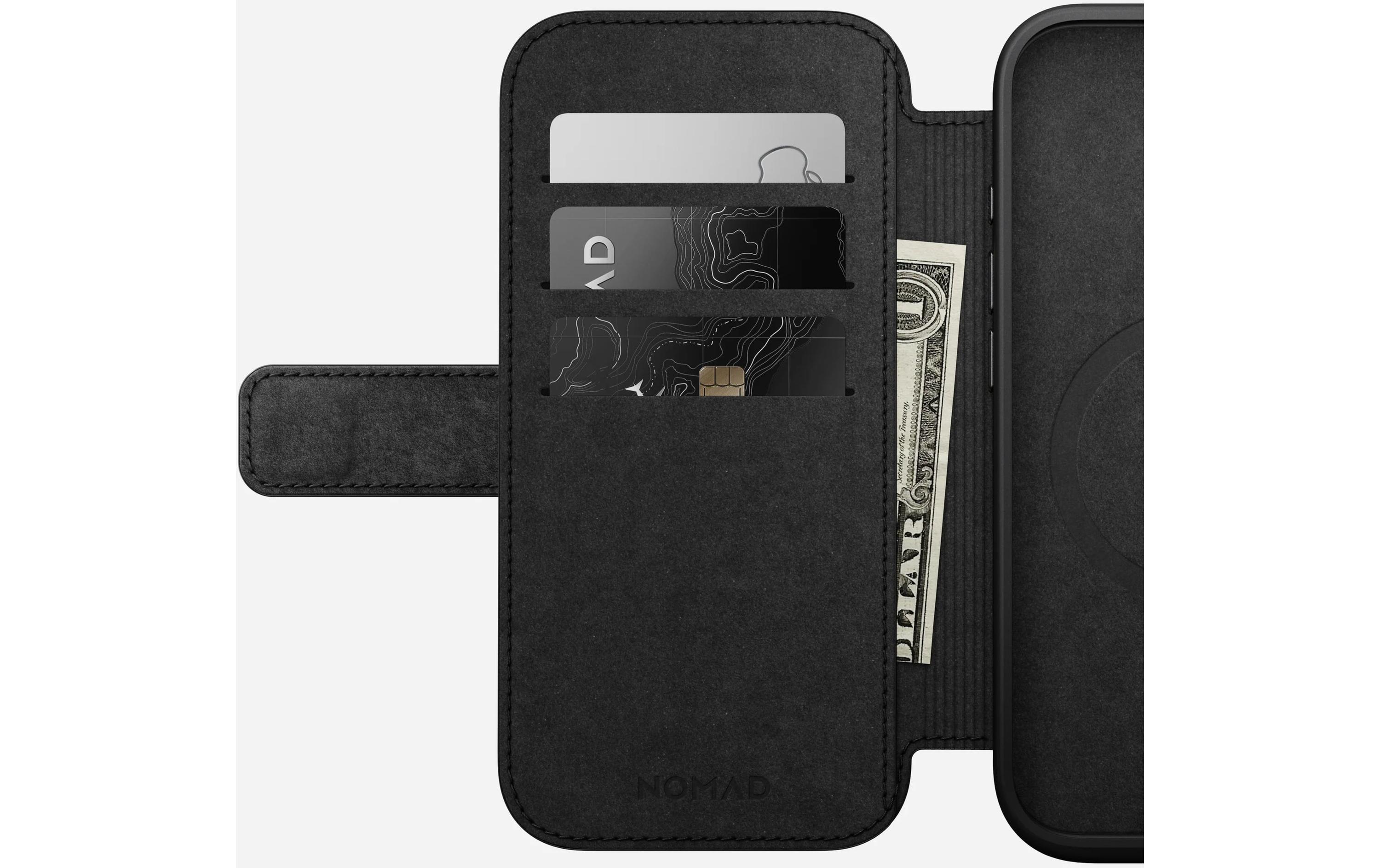 Book Cover Modern Leather iPhone 16 Pro BraunModernes Leder Folio für das Apple iPhone 16 Pro