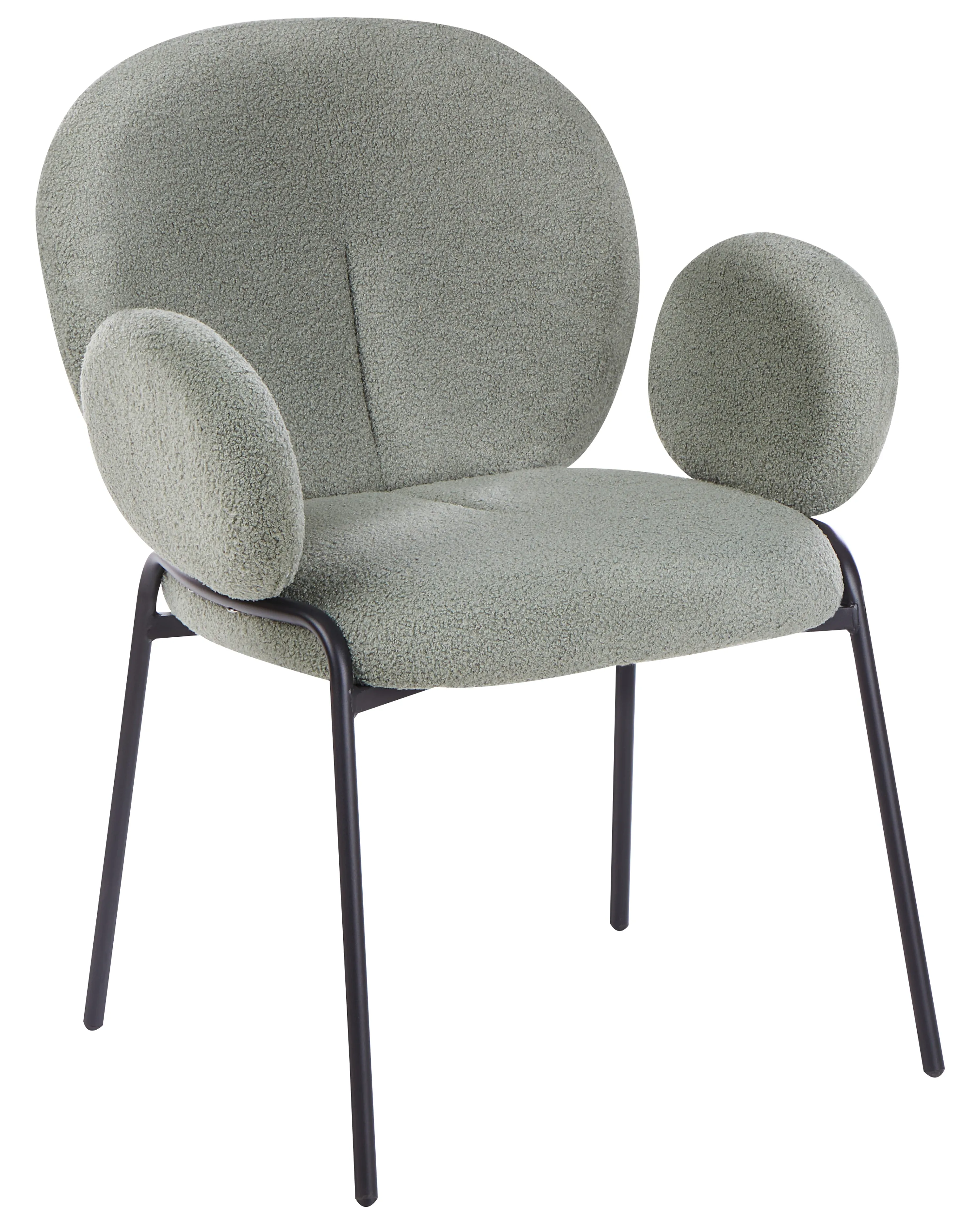 Set van 2 eetkamerstoelen ELY Bouclé Lichtgroen