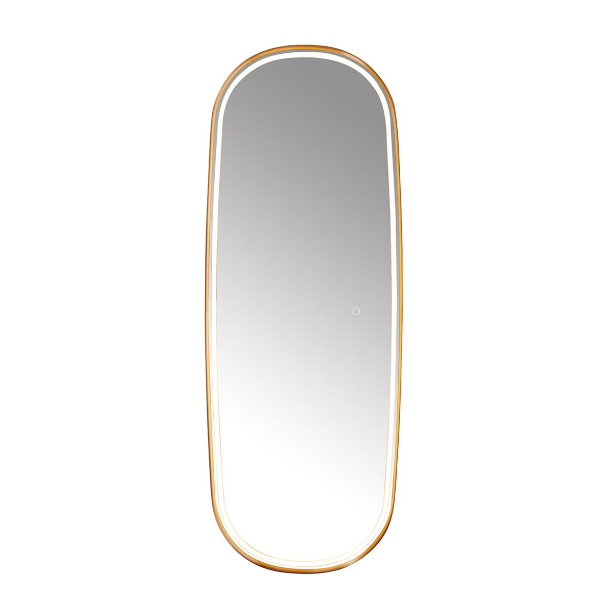 Badkamerspiegel rosé goud incl. LED en touch dimmer - Geraldien