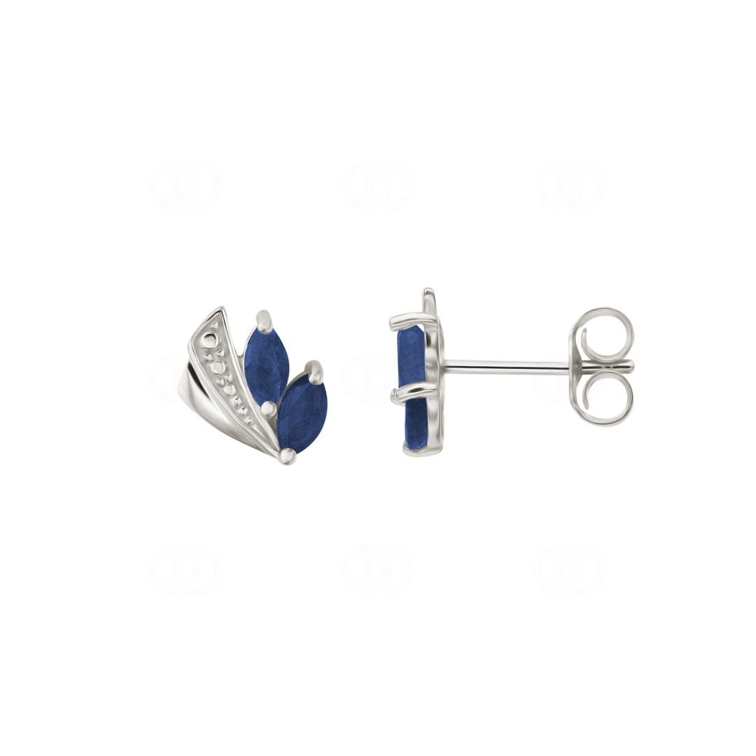 Ohrstecker 750/18 K Weissgold mit Saphir 0.47ct.
