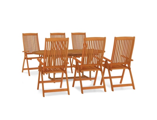 LES TENDANCES - Ensemble table et chaises de jardin-brun-6 places-400600
