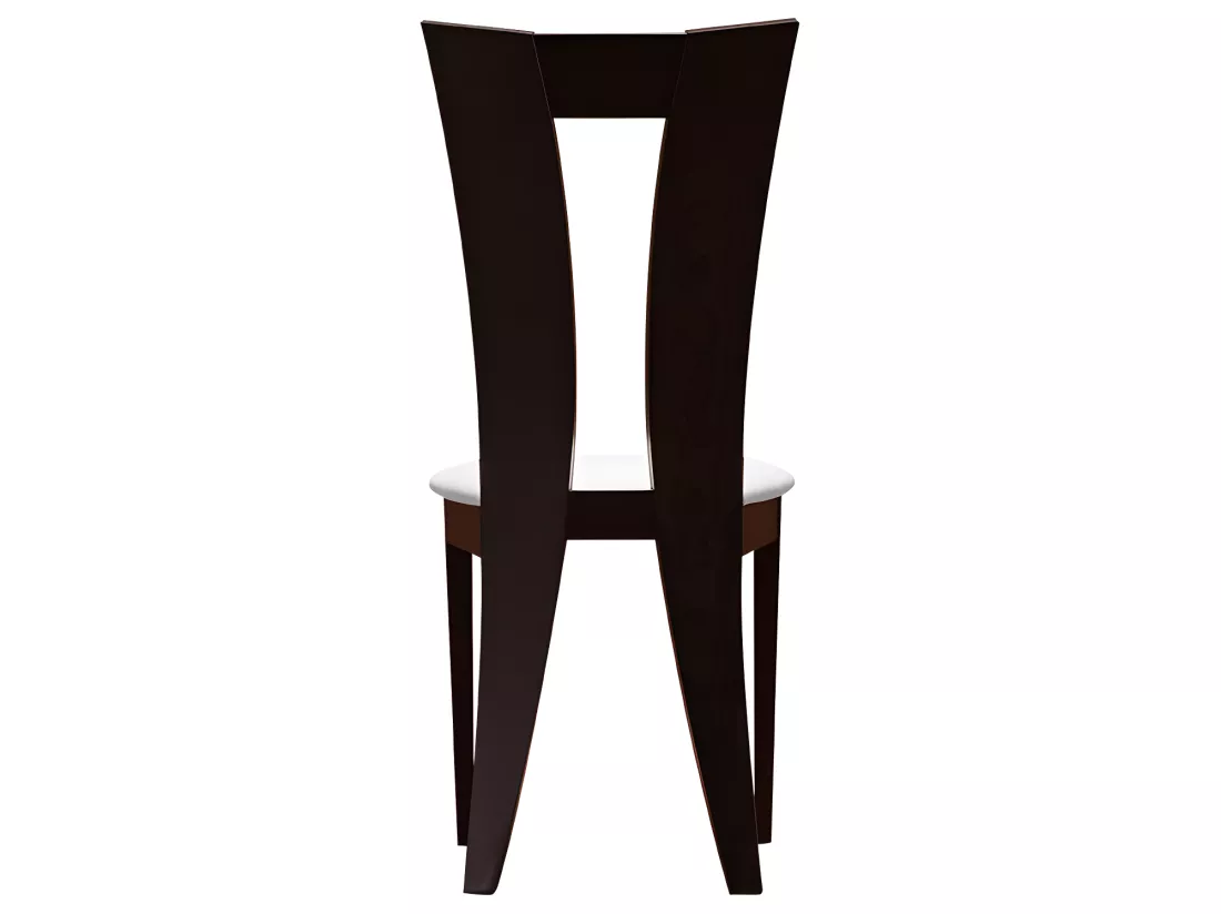 Lot de 2 chaises TIFFANY - Hêtre massif - Coloris : Wengé et blanc