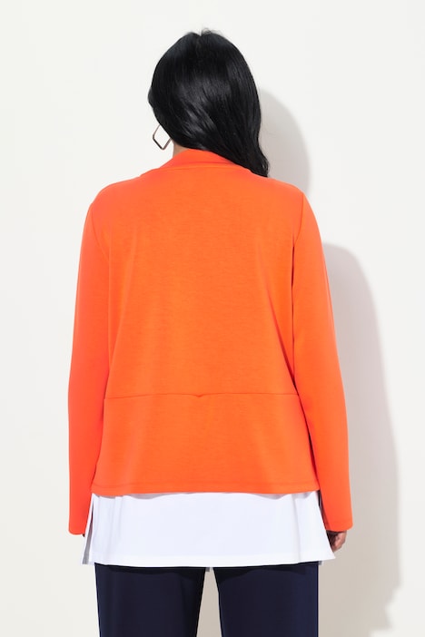 Sweatshirt, Bluseneinsatz, V-Ausschnitt, Langarm