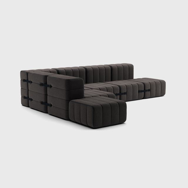 Curt-Set 12 - e.g. Flexibele hoekbank - Jet - Grijs | Bruin