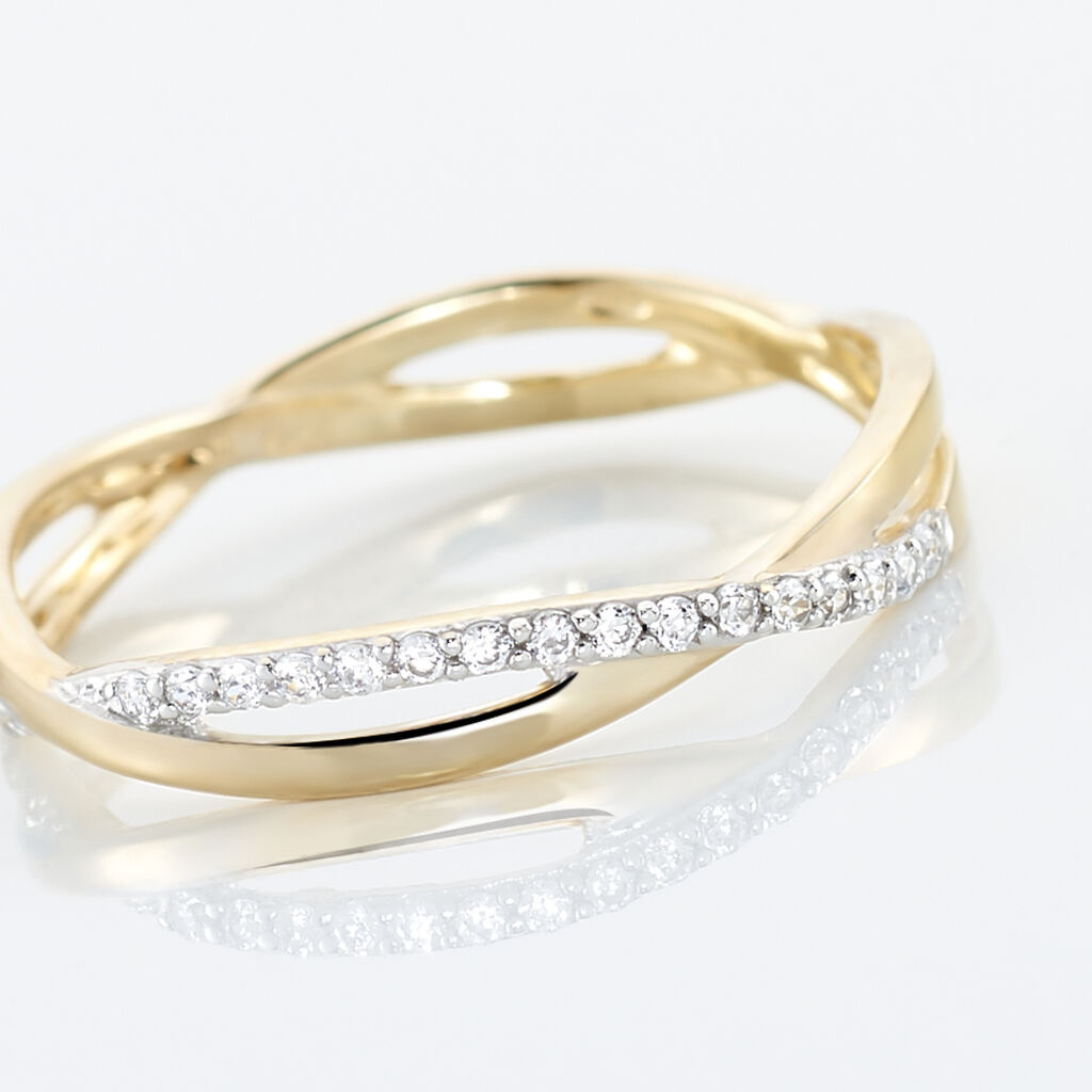 Bague Eister Or Jaune Oxyde De Zirconium