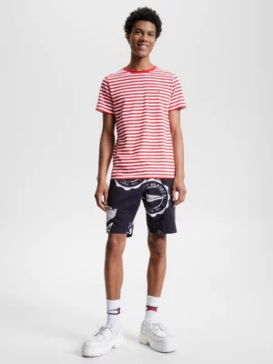 Camiseta Extra Slim Fit com Bordado de Bandeira