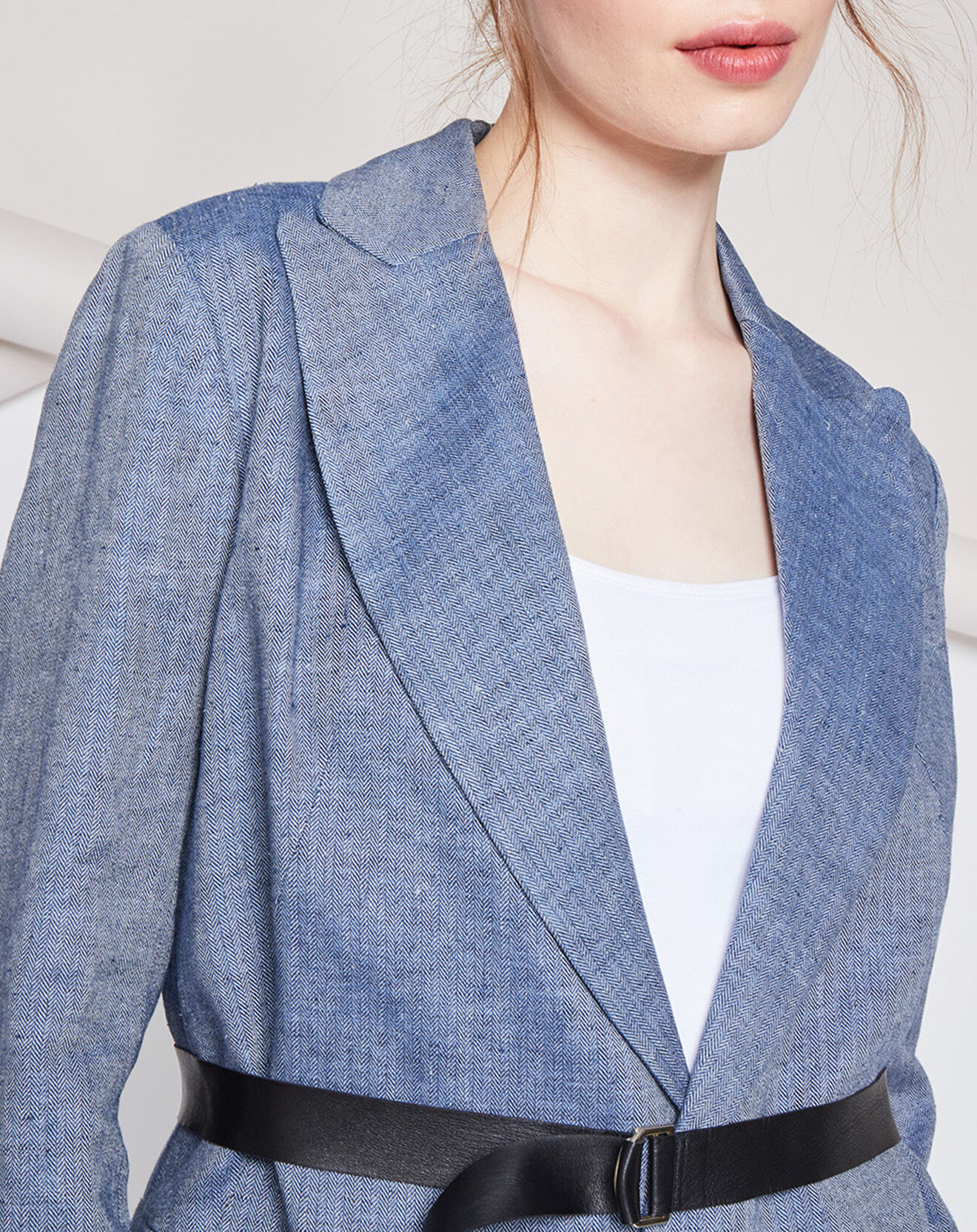Tara Jarmon Veste 100% Lin Rosie marine