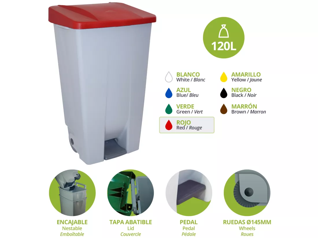 Conteneur sélectif 120 litres, L51 P 42 H87