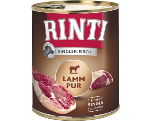 RINTI natvoer voor honden, enkelvoudig lamsvlees, 800 g