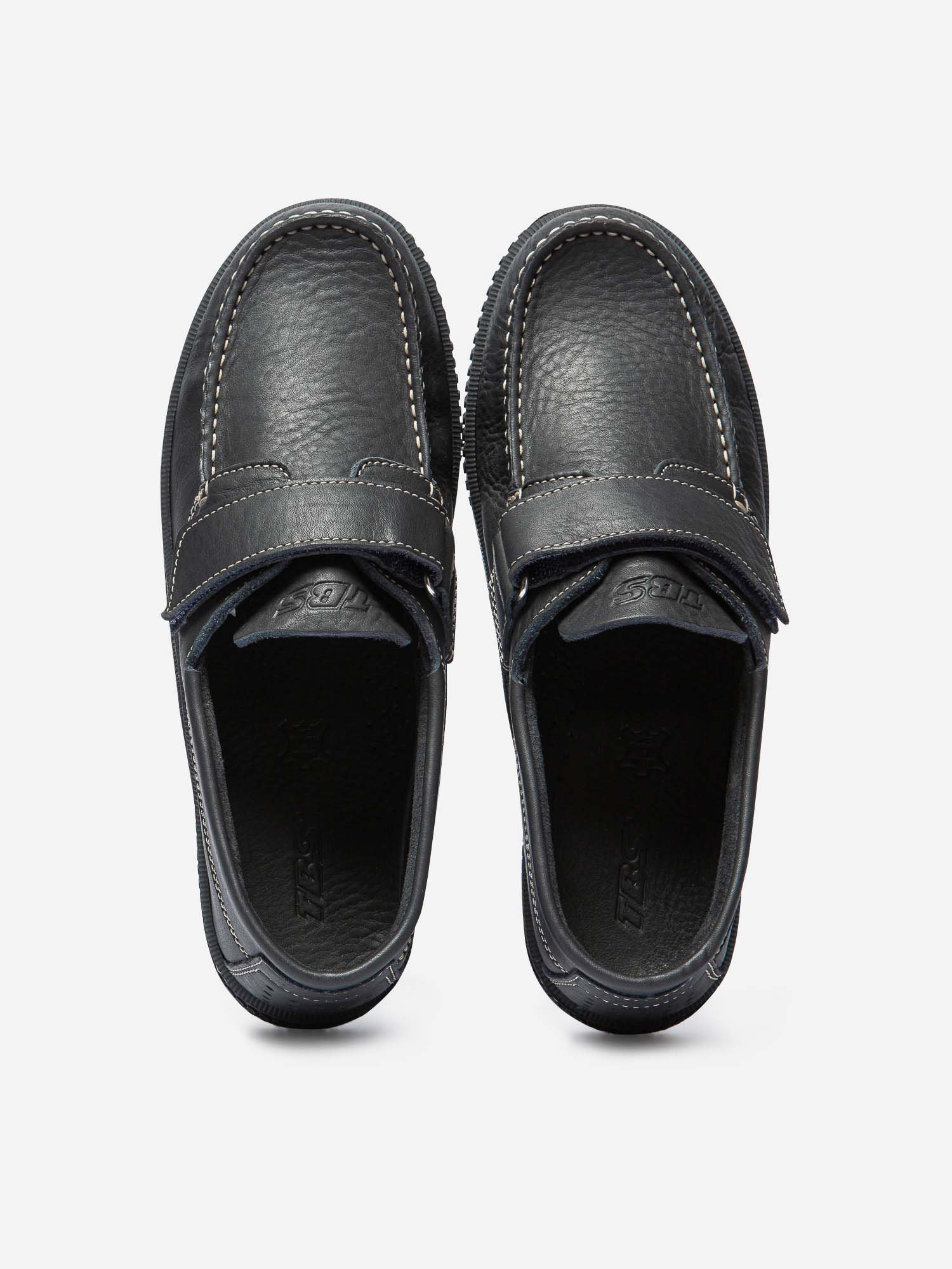 Chaussures Bateau Homme Scratch Cuir Marine