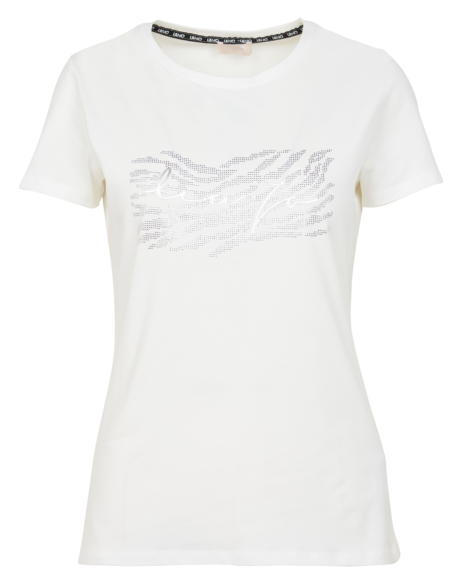 Tee-shirt col rond en coton mélangé | Blanc