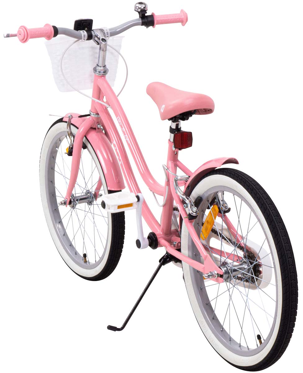 Actionbikes Kinderfahrrad Starlight 20 Zoll, Rosa, Fahrradständer, Korb, Klingel, Kettenschutz (Classic)