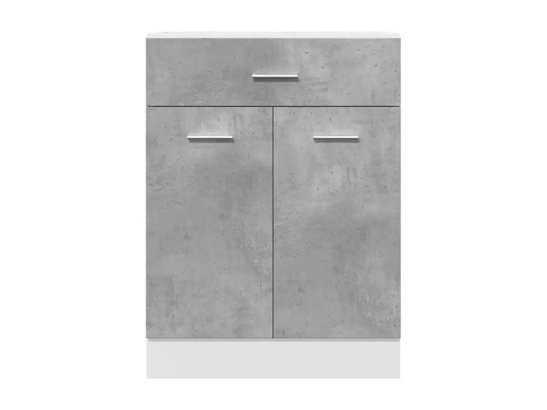 Armoire de plancher à tiroir Gris béton 60x46x81,5 cm Aggloméré