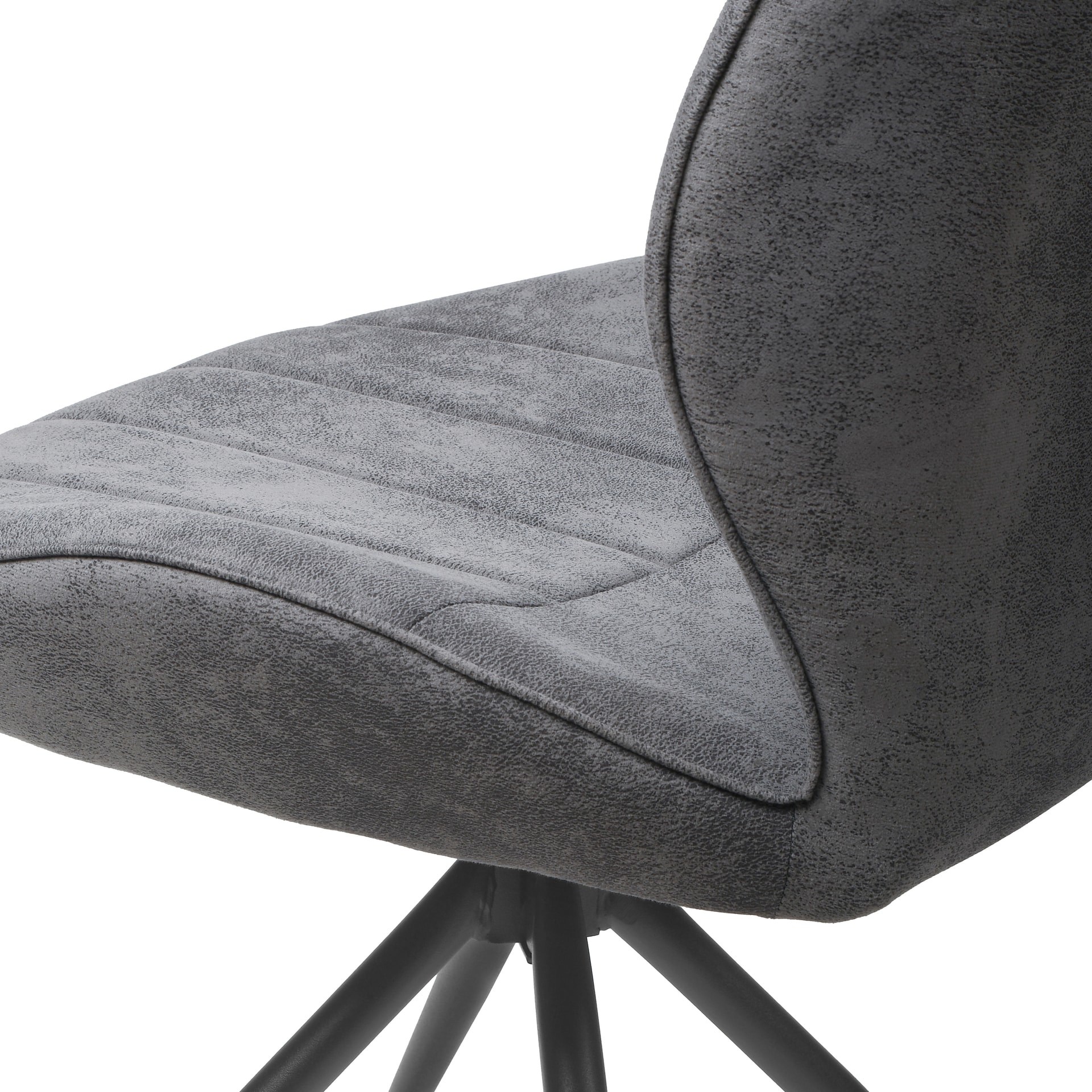 Stuhl Vermont Mikrofaser grau/Metallgestell schwarz