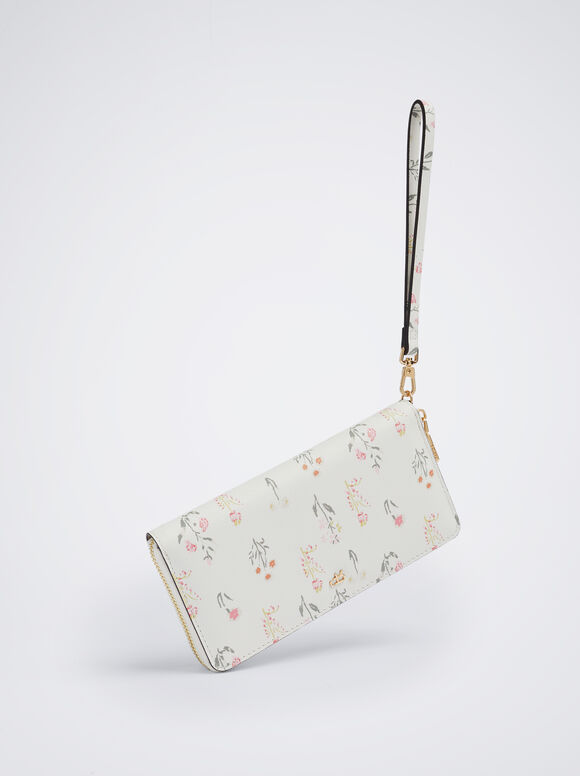 Bolsa com estampa floral - Off-White