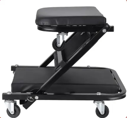 (91x42cm) 2in1 Auto Reparatur Roll Liege Faltbarer Rollsitz - Schwarz