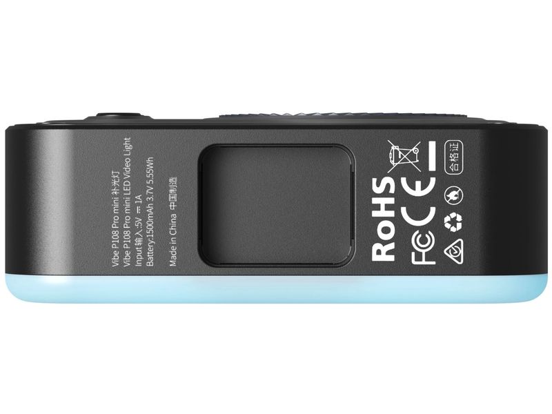 Smallrig Vibe P108 Pro Mini-LED-Videoleuchte Schwarz Simuliert 2500K-6500K Tageslicht und bietet 12 Spezialeffekte