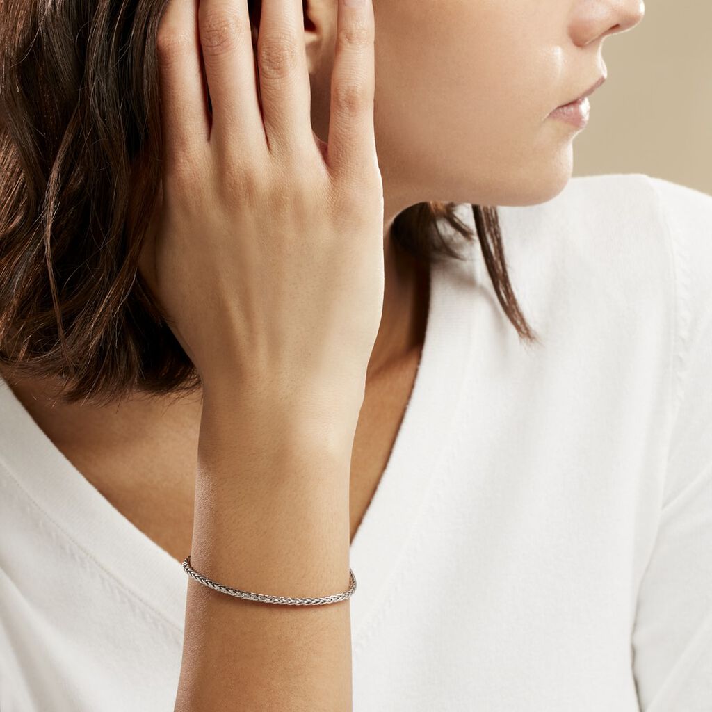 Bracelet Jayna Maille Palmier Or Blanc