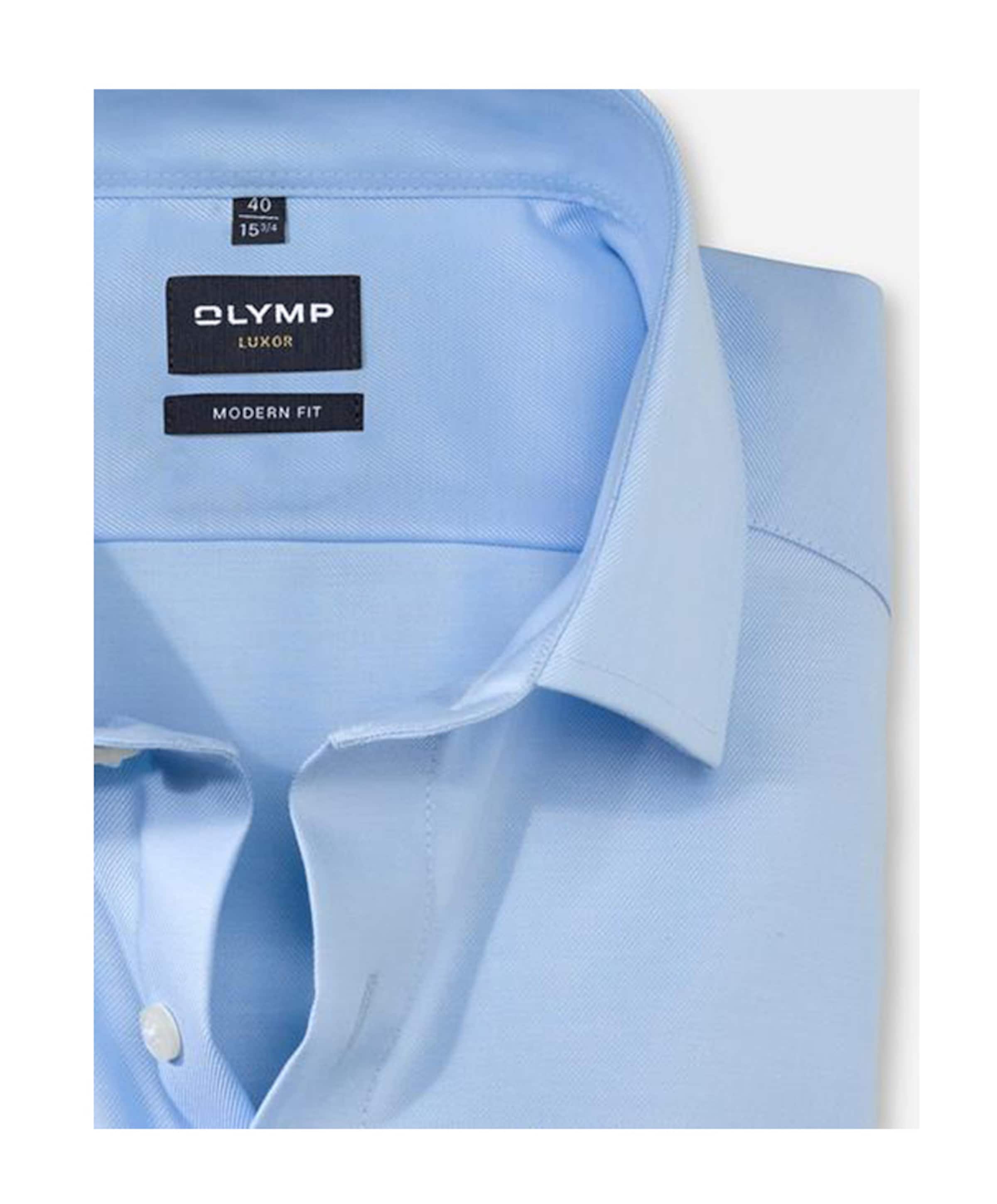 Olymp Modern fit Luxor Heren overhemd lange mouw blauw