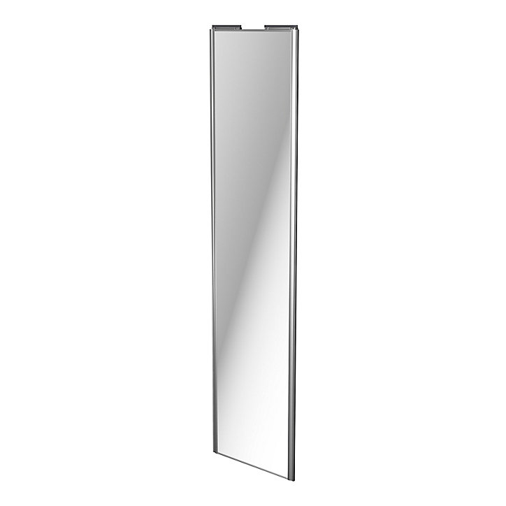 Porte de placard coulissante miroir profil gris GoodHome Arius H. 248,5 x L. 62.2 cm + amortisseurs