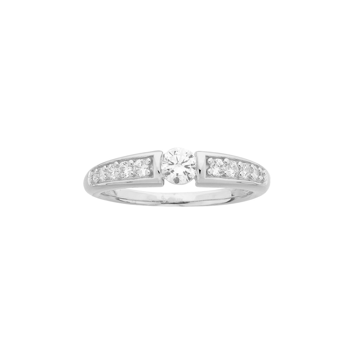 Bague de fiançailles en Argent avec oxyde de zirconium blanc