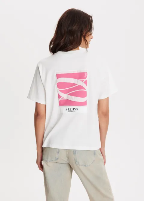 T-shirt met backprint off-white (WIT.O)
