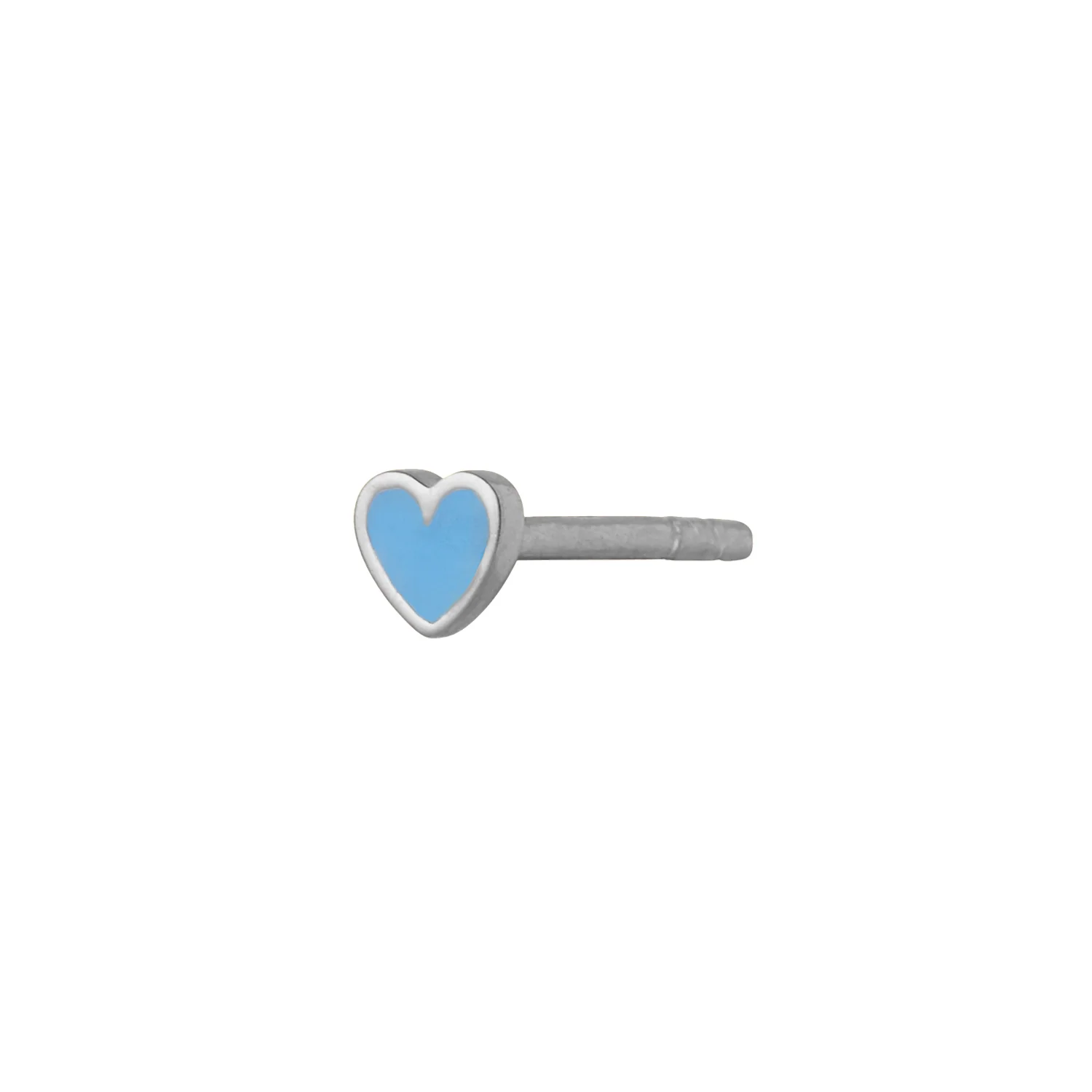 STINE A Jewelry  Petit Love Heart ørestikker - sølv/blå