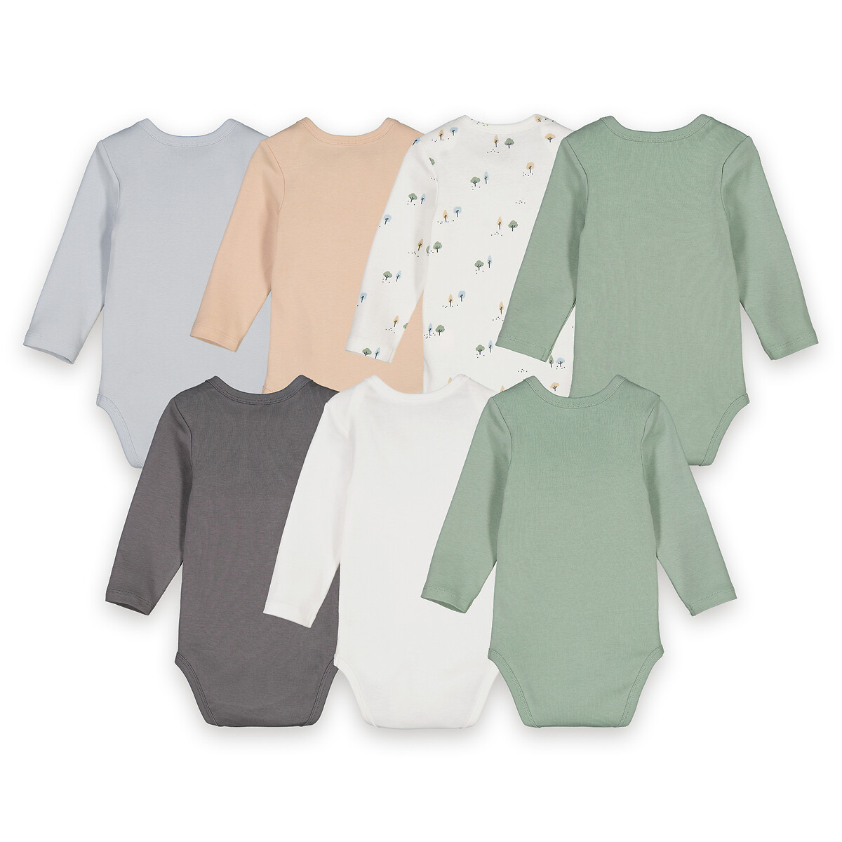 COLEÇÃO LA REDOUTE<br>Conjunto de 7 bodies de manga comprida estampados