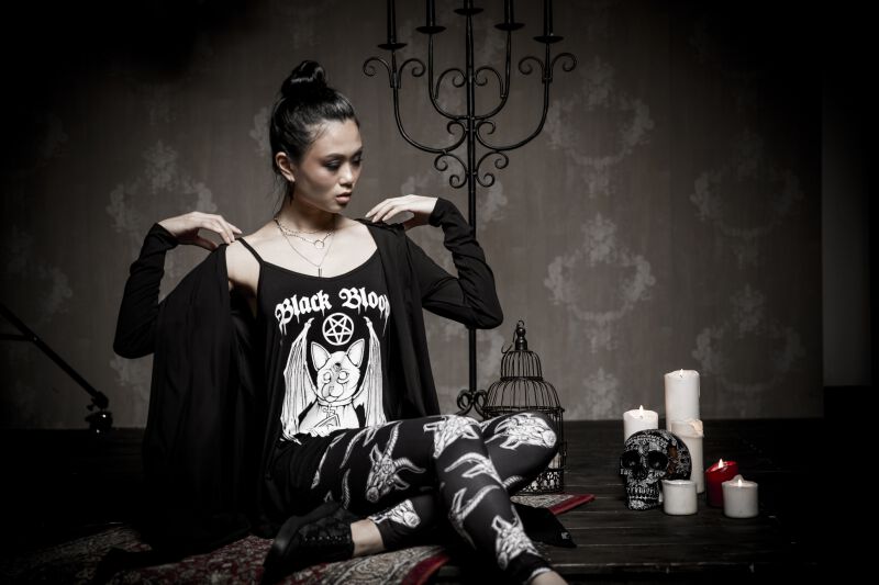 Haut Avec Chat Démoniaque | Black Blood by Gothicana Top