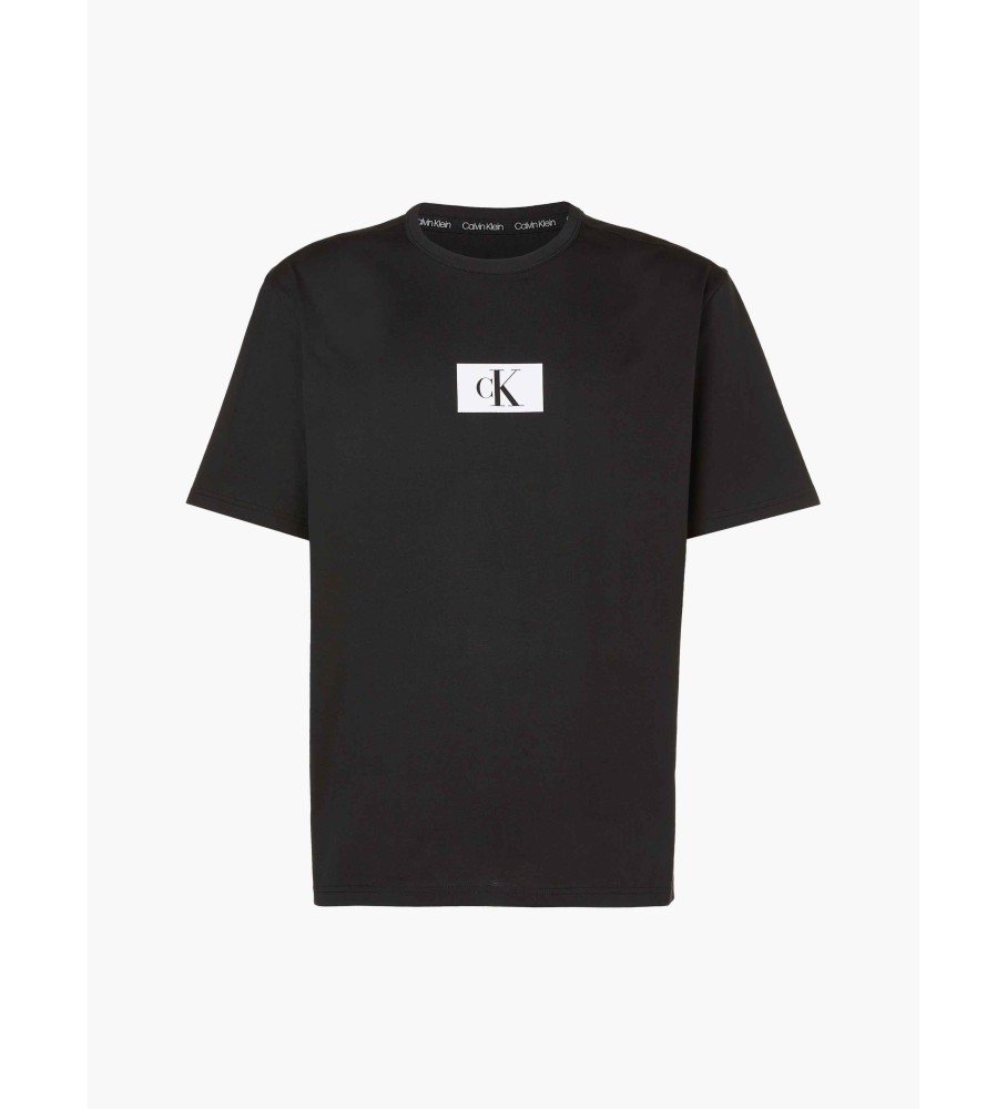Camiseta Calvin Klein preta de algodão orgânico