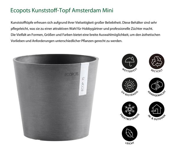 Ecopots Kunststoff-Topf Amsterdam Mini, rund,