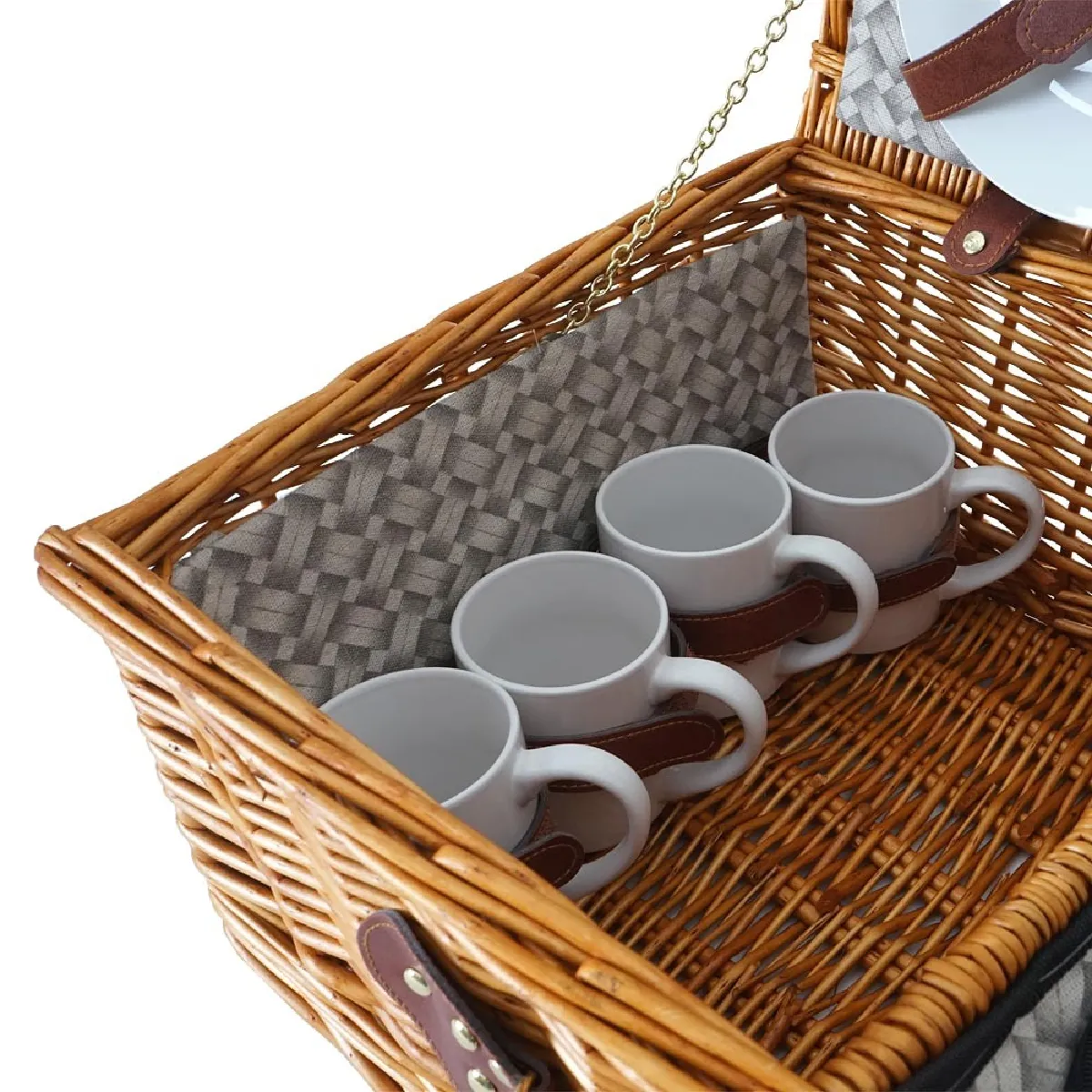 Decoshop26 Panier Pique-Nique - Beige