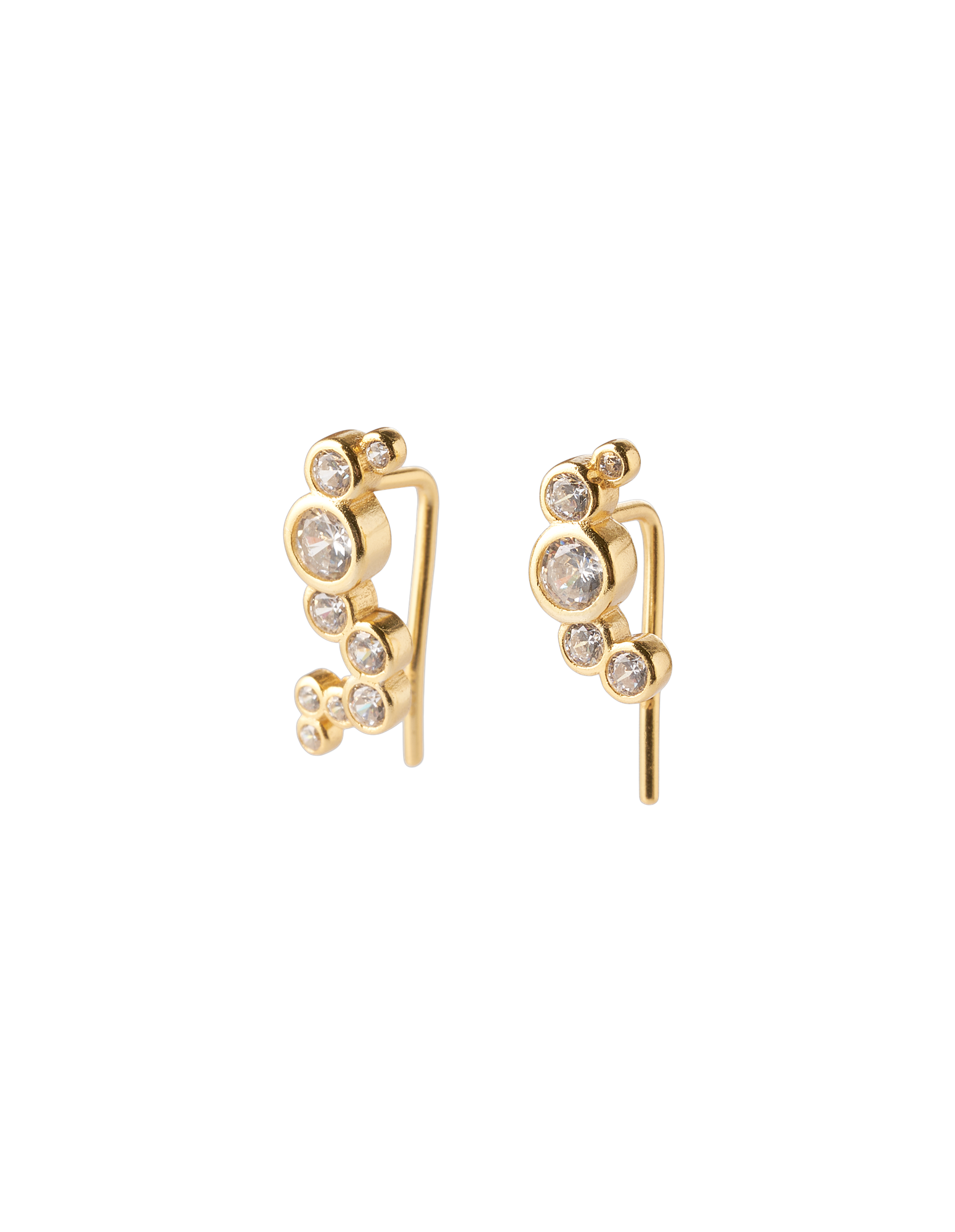 Donna-øreringe | 925 sterling sølv/18k forgyldt/cubic zirkonia. 1 cm/1,5 cm. 2 stk. | Gold | & Copenhagen