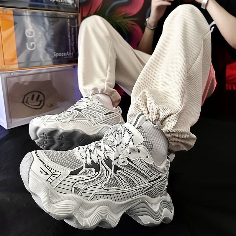 Tanzanite - Bedrukte platform sneakers