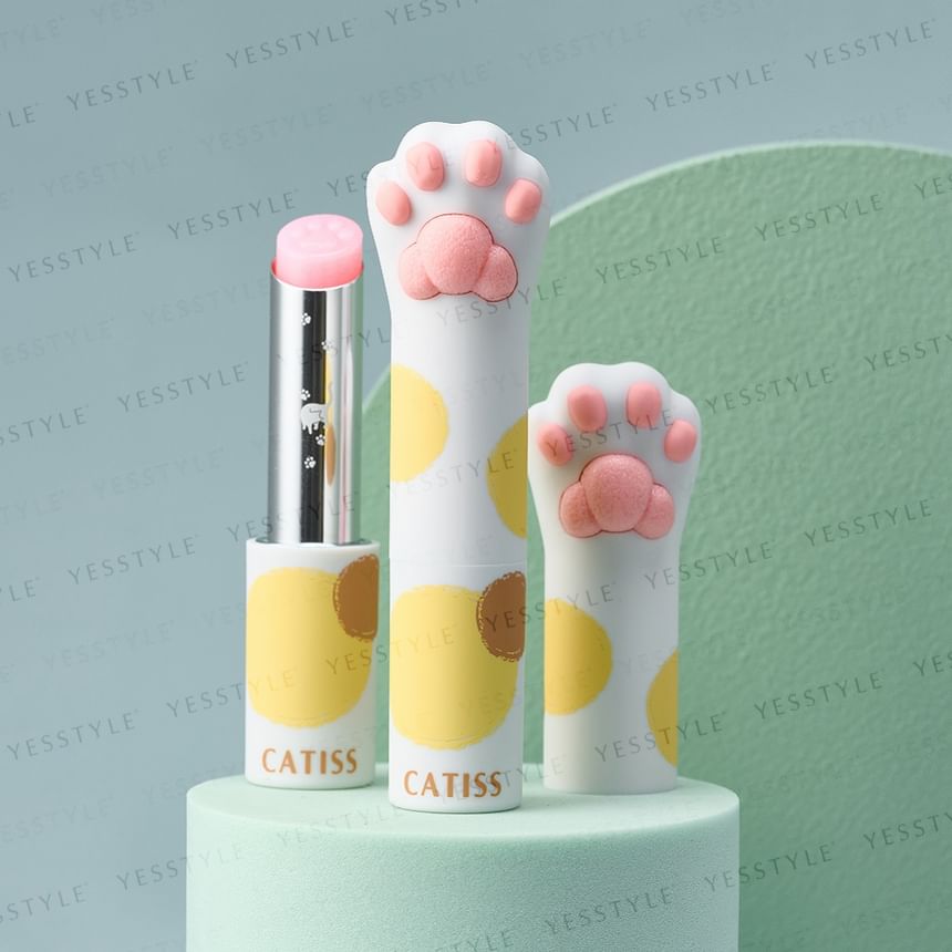 CATISS - Lippenbalsem met schildpadschild en kattenpootjes, bessensmaak en natuurlijk roze