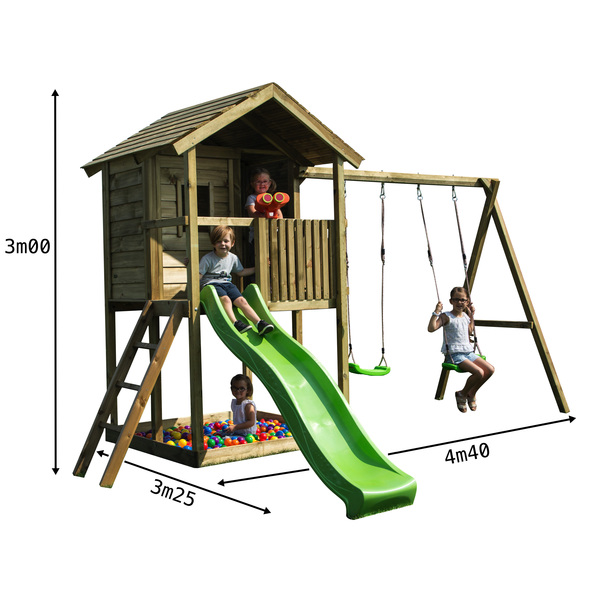 Air de jeux Sacha avec tour et portique
