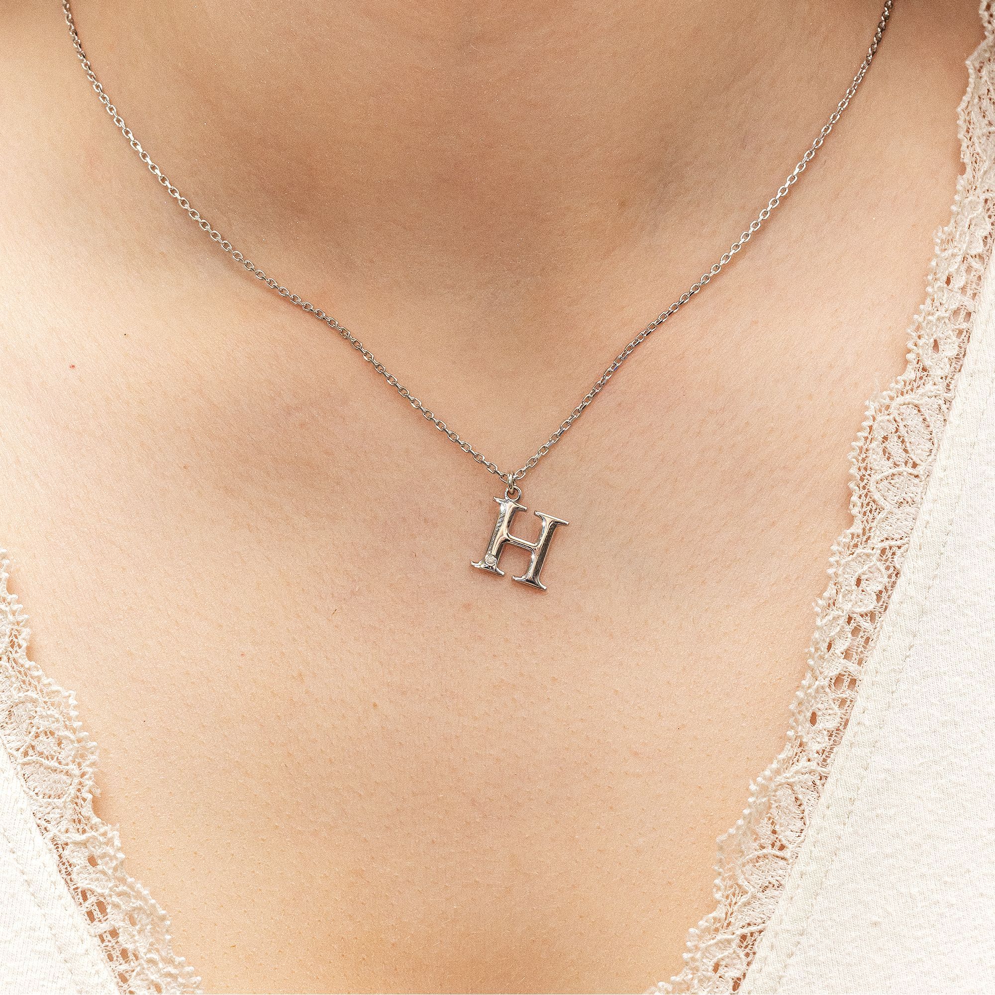 Diamonds by Ellen K. Halskette Silber 925 mit 1x Diamant 0,008ct. Buchstabe H