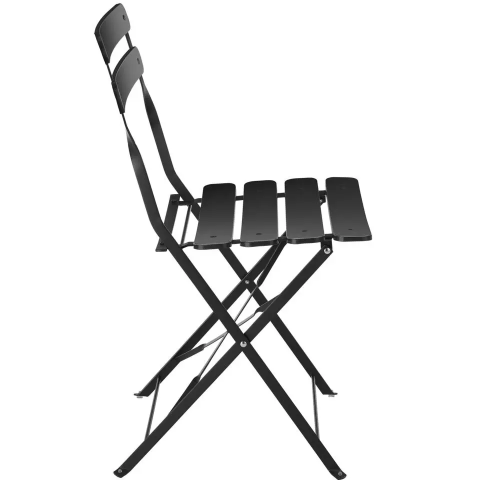 tectake Bistrotafel set Frieda, inklapbaar voor 2 personen, Zwart