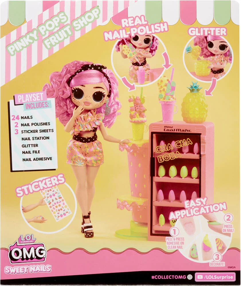 LOL SURPRISE - OMG SWEET NAILS™ -  POUPEE MANNEQUIN 24 CM PINKY POPS FRUIT SHOP