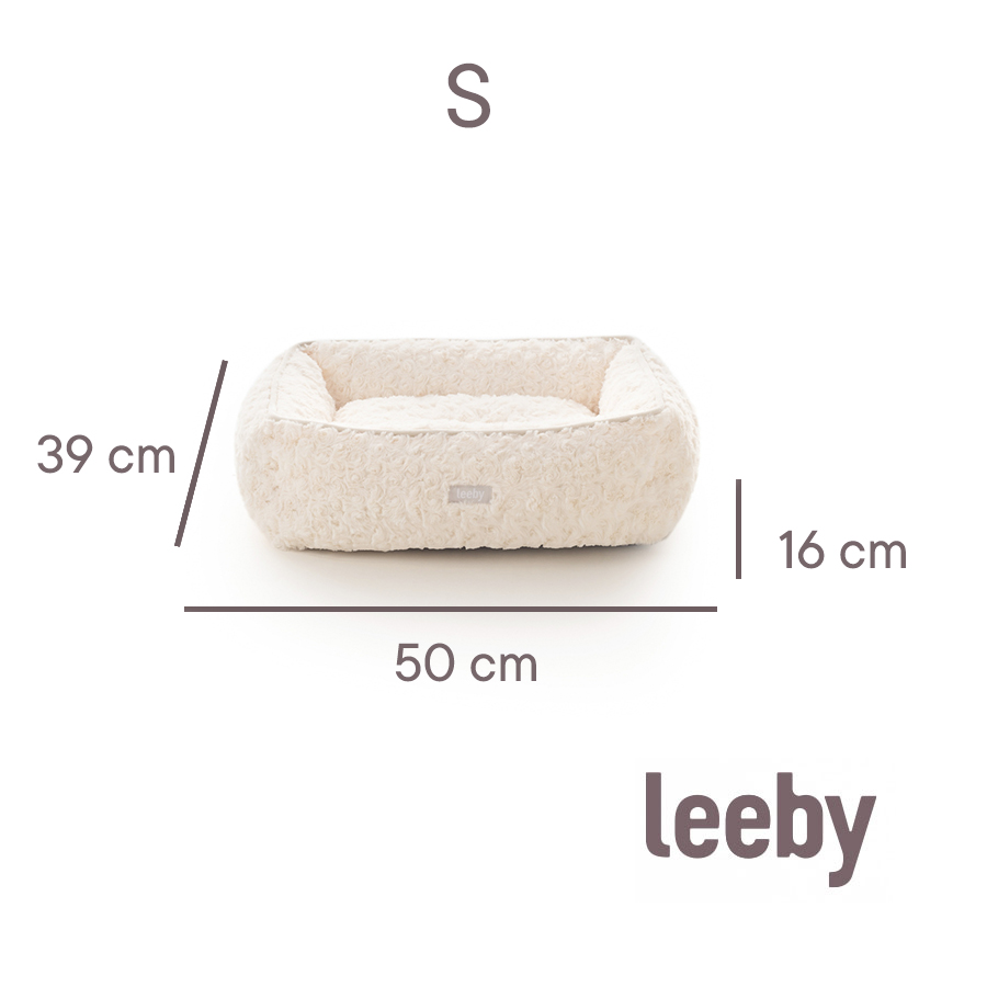 Cama super macia para filhotes Leeby com almofada removível.