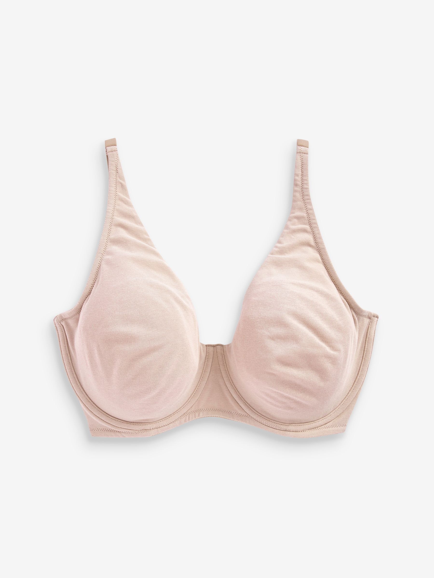 Marineblauw/roze/wit - DD+ ultiem comfort beha's van katoenmix verpakking van 3