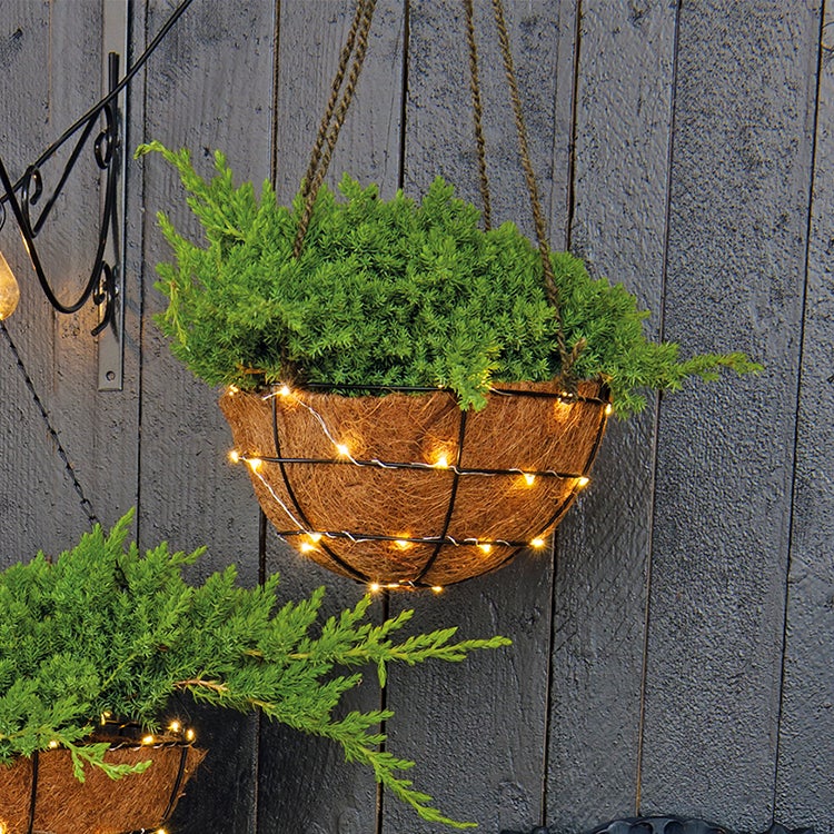 Hangmand met kokos en verlichting D 25 cm